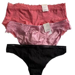 Bundle of 3 Auden Women's Lace Trim Panties